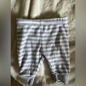 Baby Essentials Gray and White Striped Infant Pants